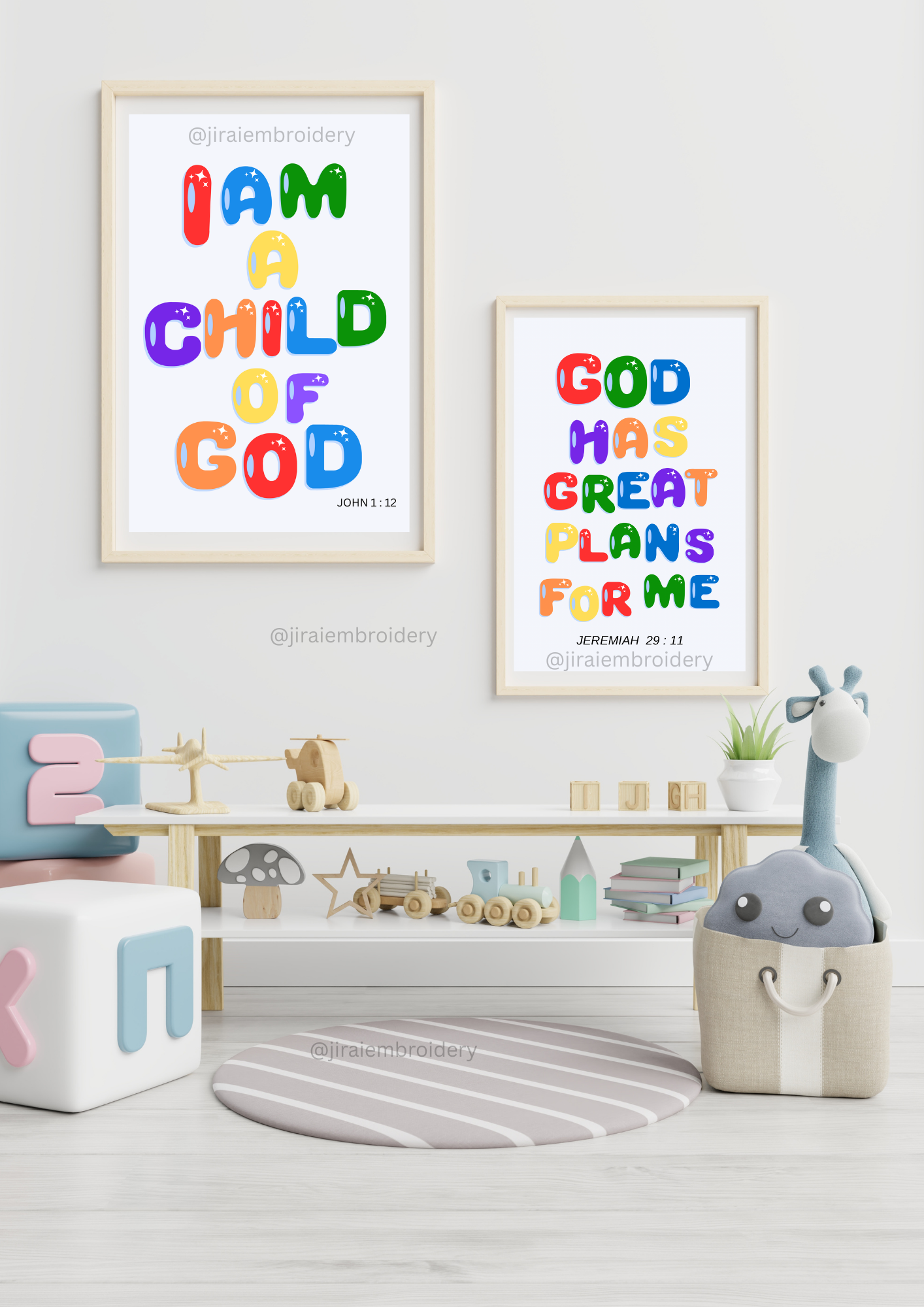 KIDS CHRISTIAN WALL ART ( 2sets)