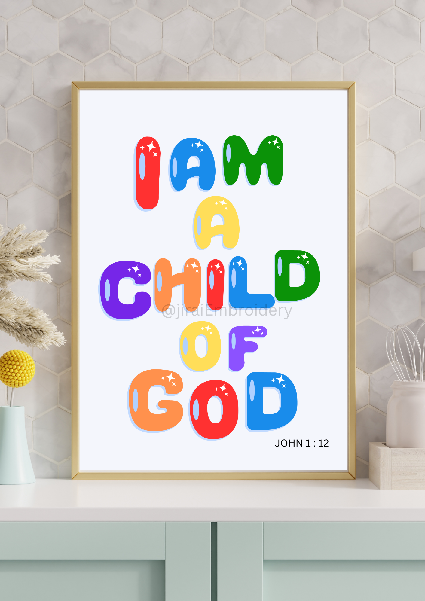 KIDS CHRISTIAN WALL ART ( 2sets)
