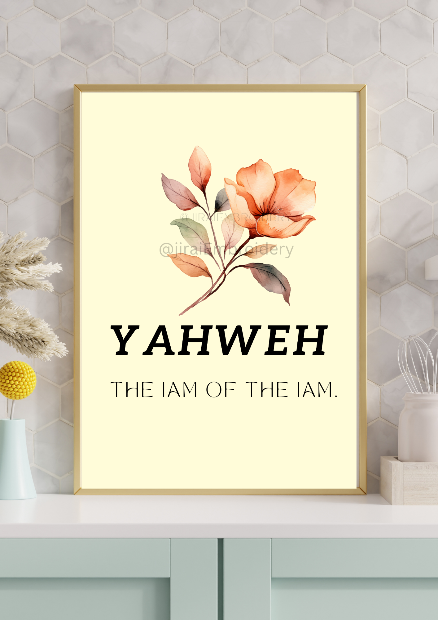 Names of God-FLOWER Wall art (6 pack)