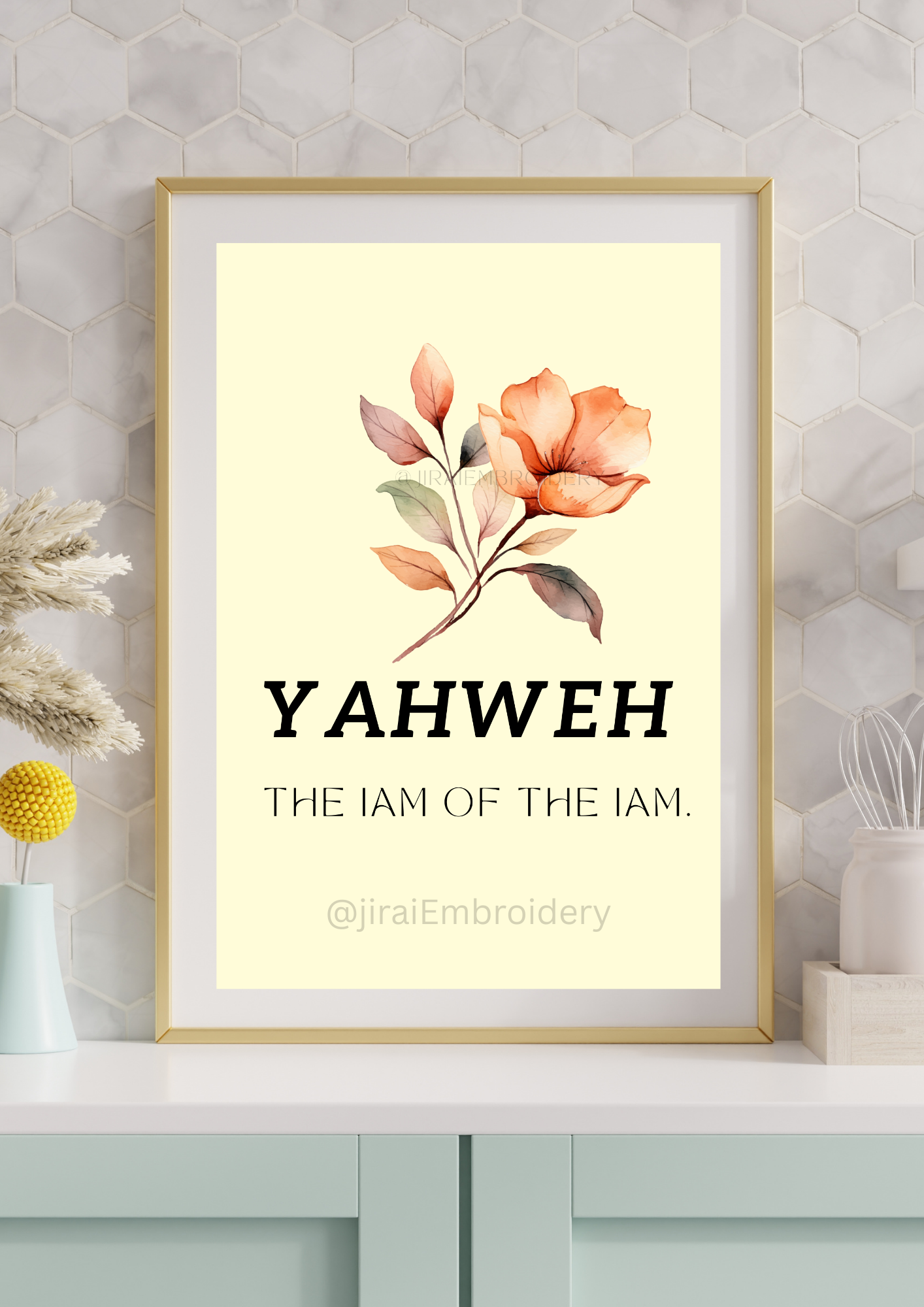 Names of God-FLOWER Wall art (6 pack)