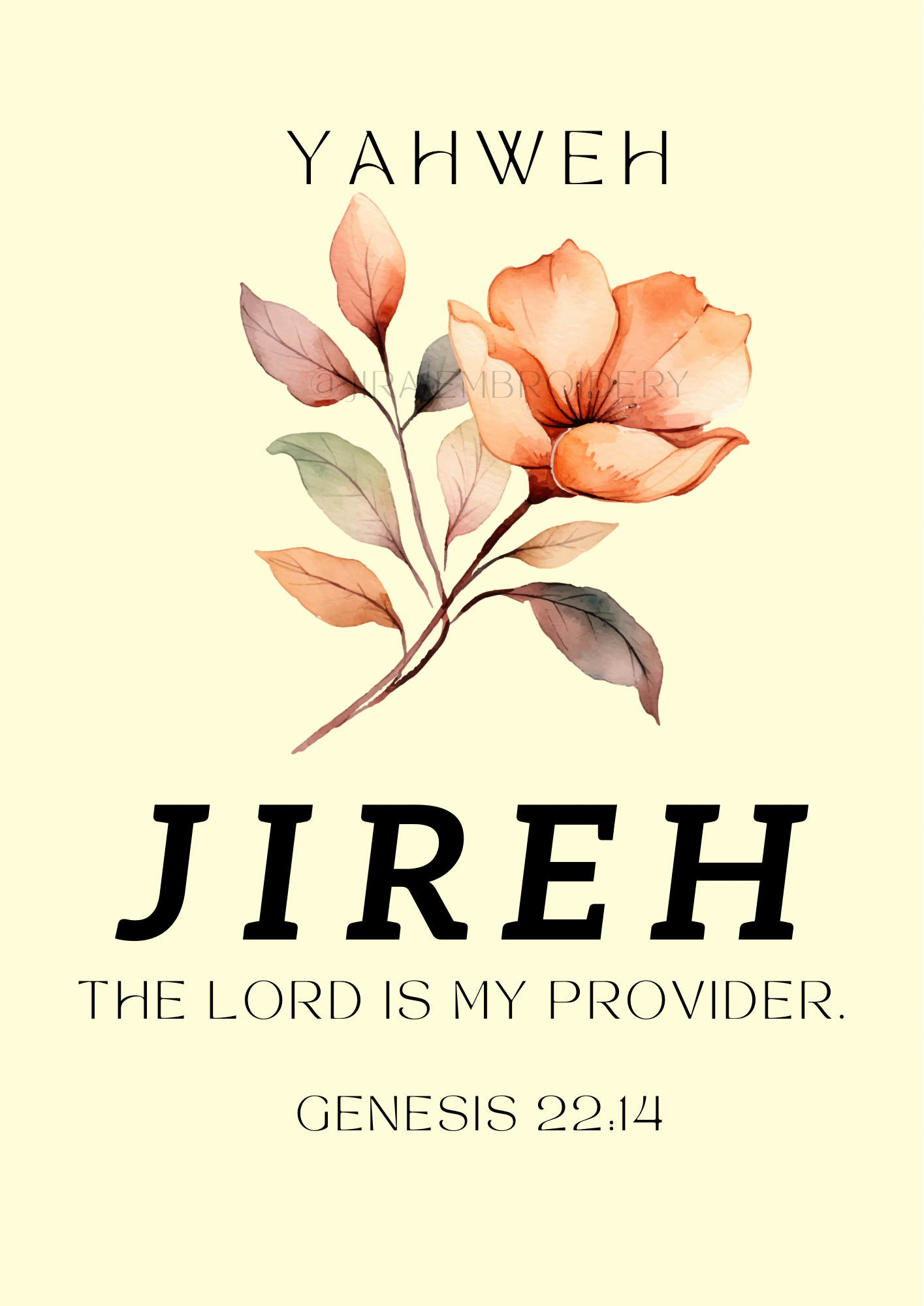 Names of God-FLOWER Wall art (6 pack)