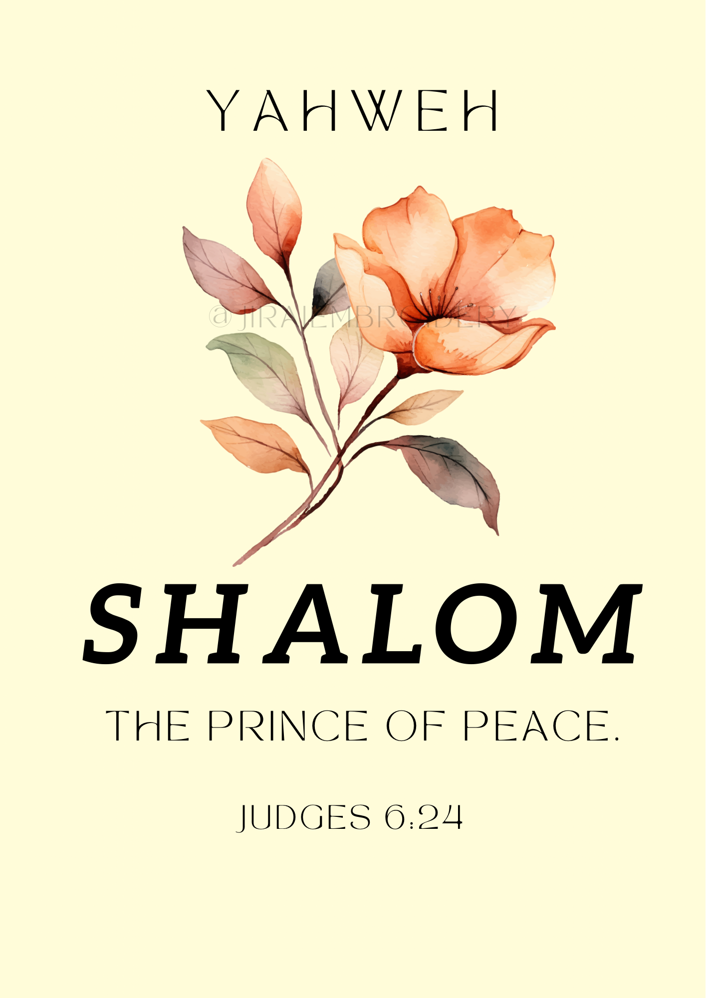 Names of God-FLOWER Wall art (6 pack)