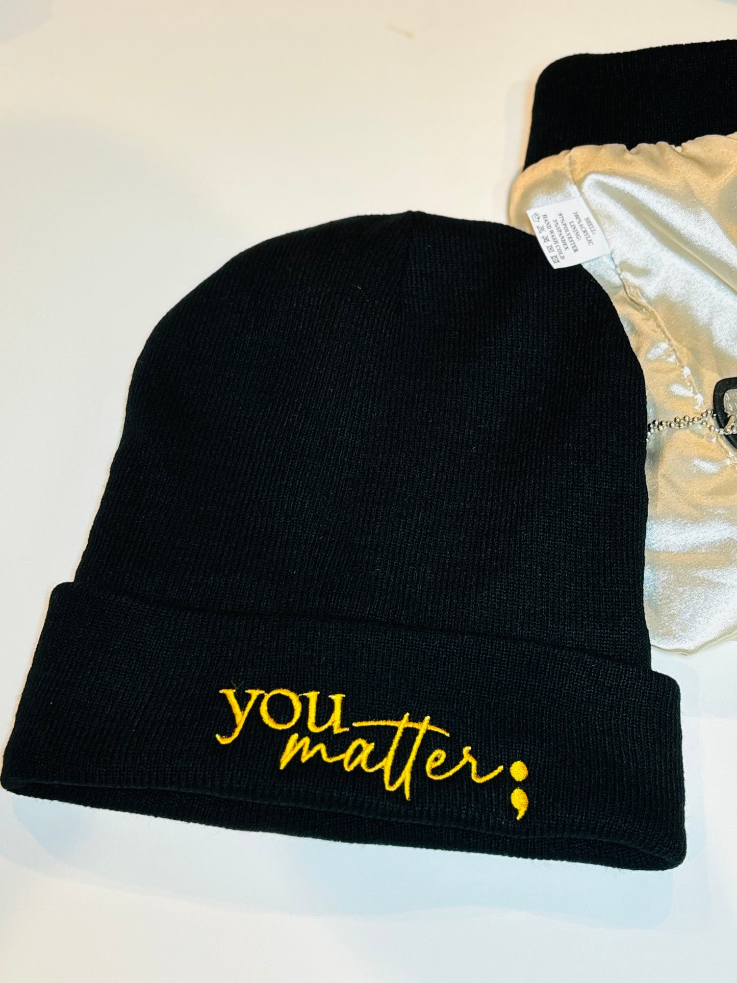 YOU MATTER SILK LINING BEANIE