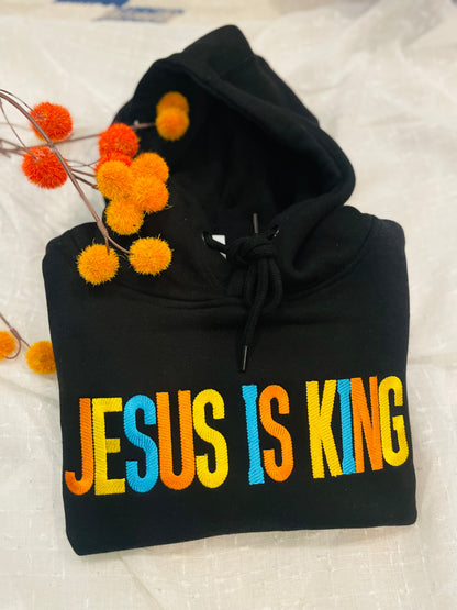 JESUS IS KING- Embroidered Hoodie (RAINBOW)