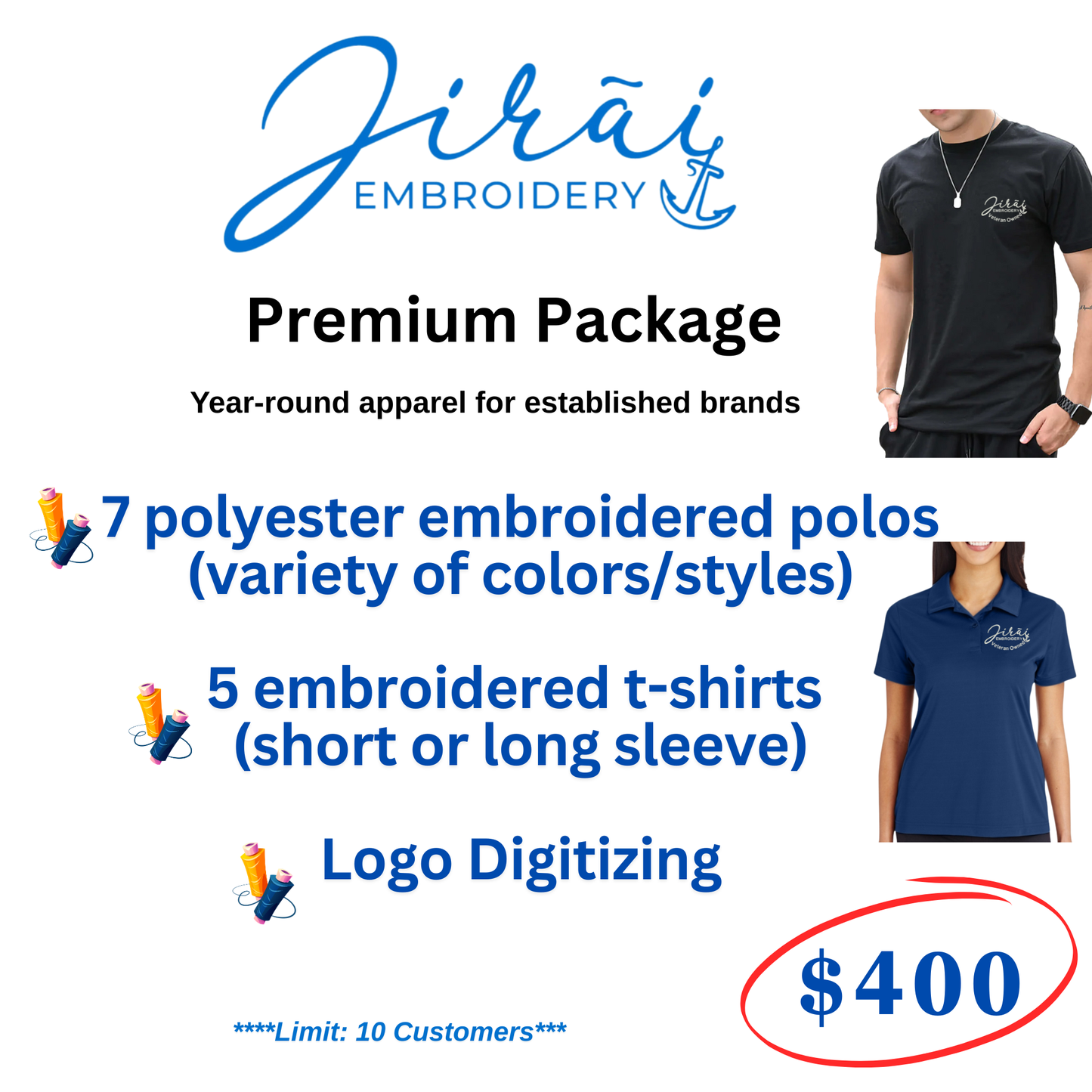 CUSTOM BUSINESS LOGO EMBROIDERY