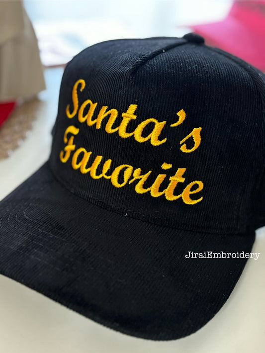 Santa’s Favorite Embroidered Nylon Suede Hat (6 pk)