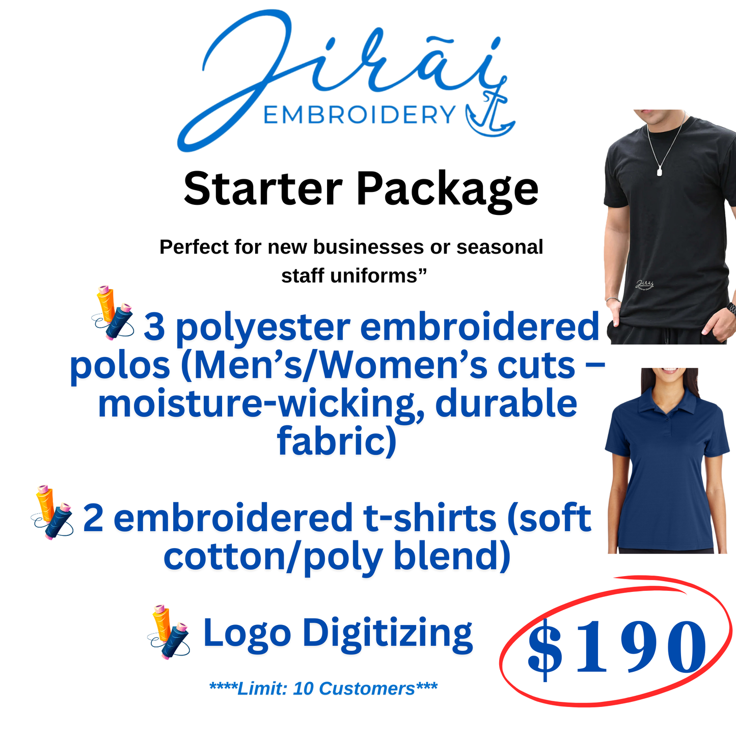 CUSTOM BUSINESS LOGO EMBROIDERY