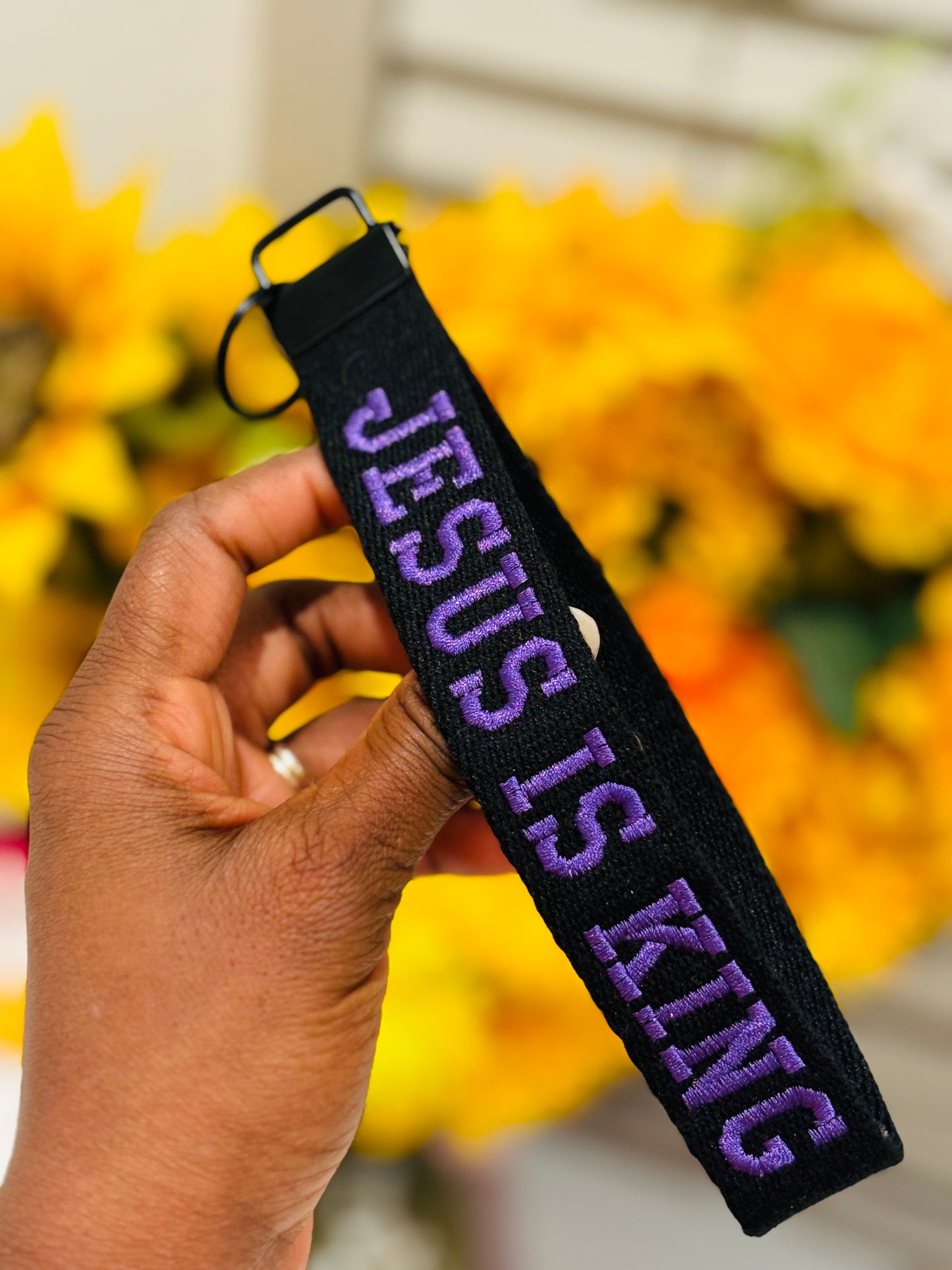 JESUS IS KING WRISTLET KEYCHAIN