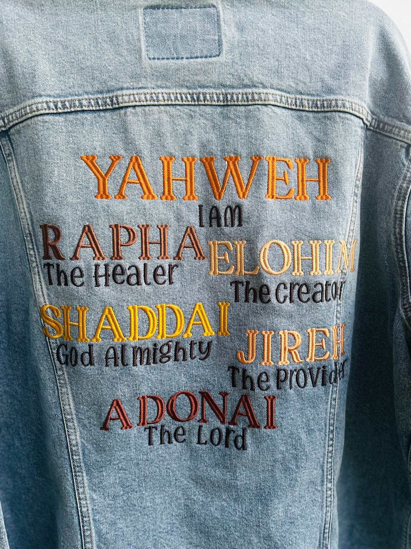Names of God Oversized Jean Jacket (Men)