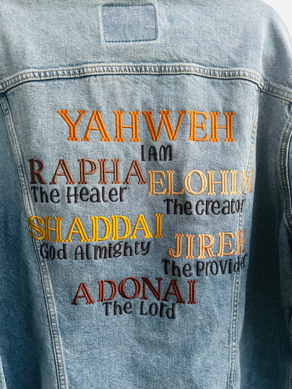 Names of God Oversized Jean Jacket (Men)