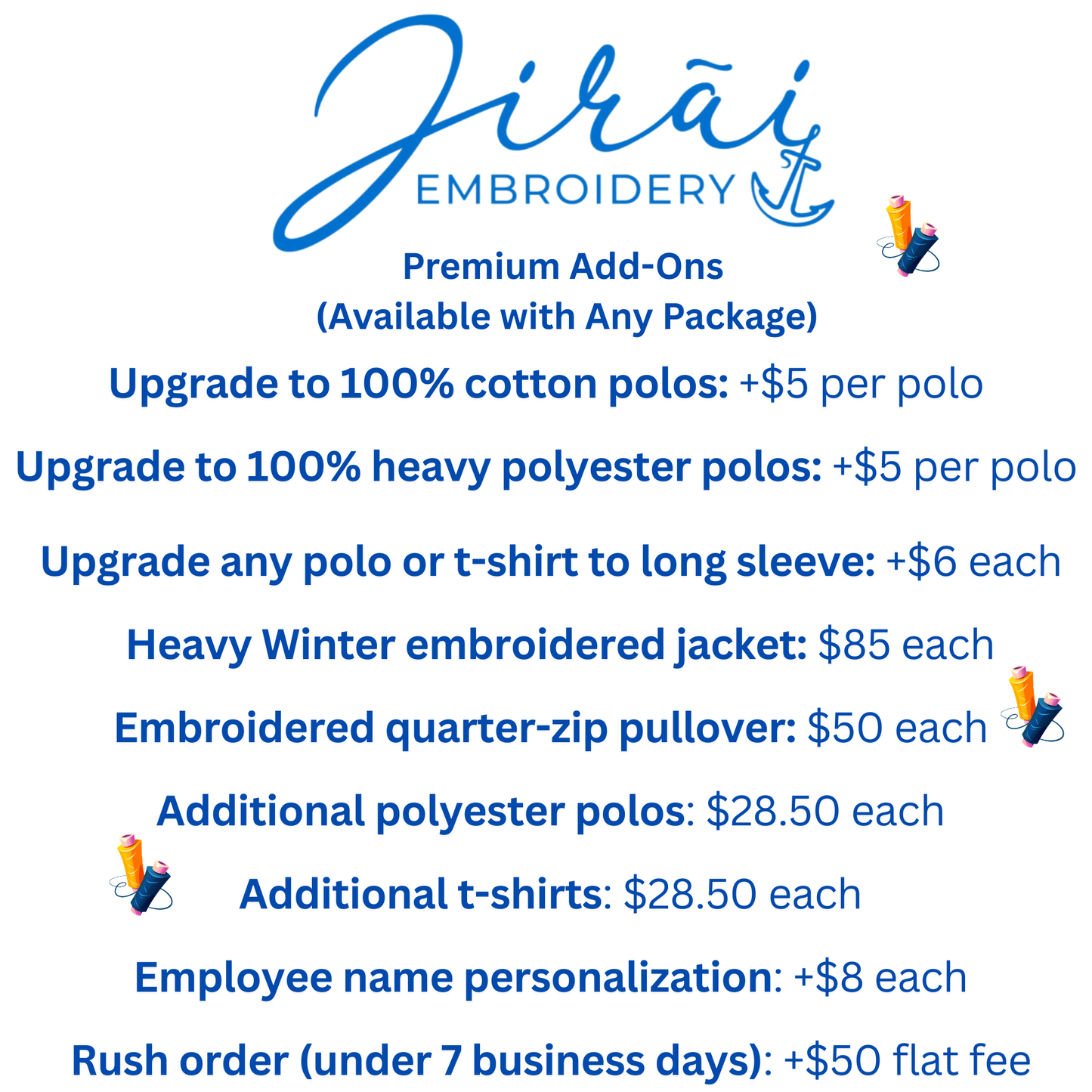 CUSTOM BUSINESS LOGO ADD-ONS