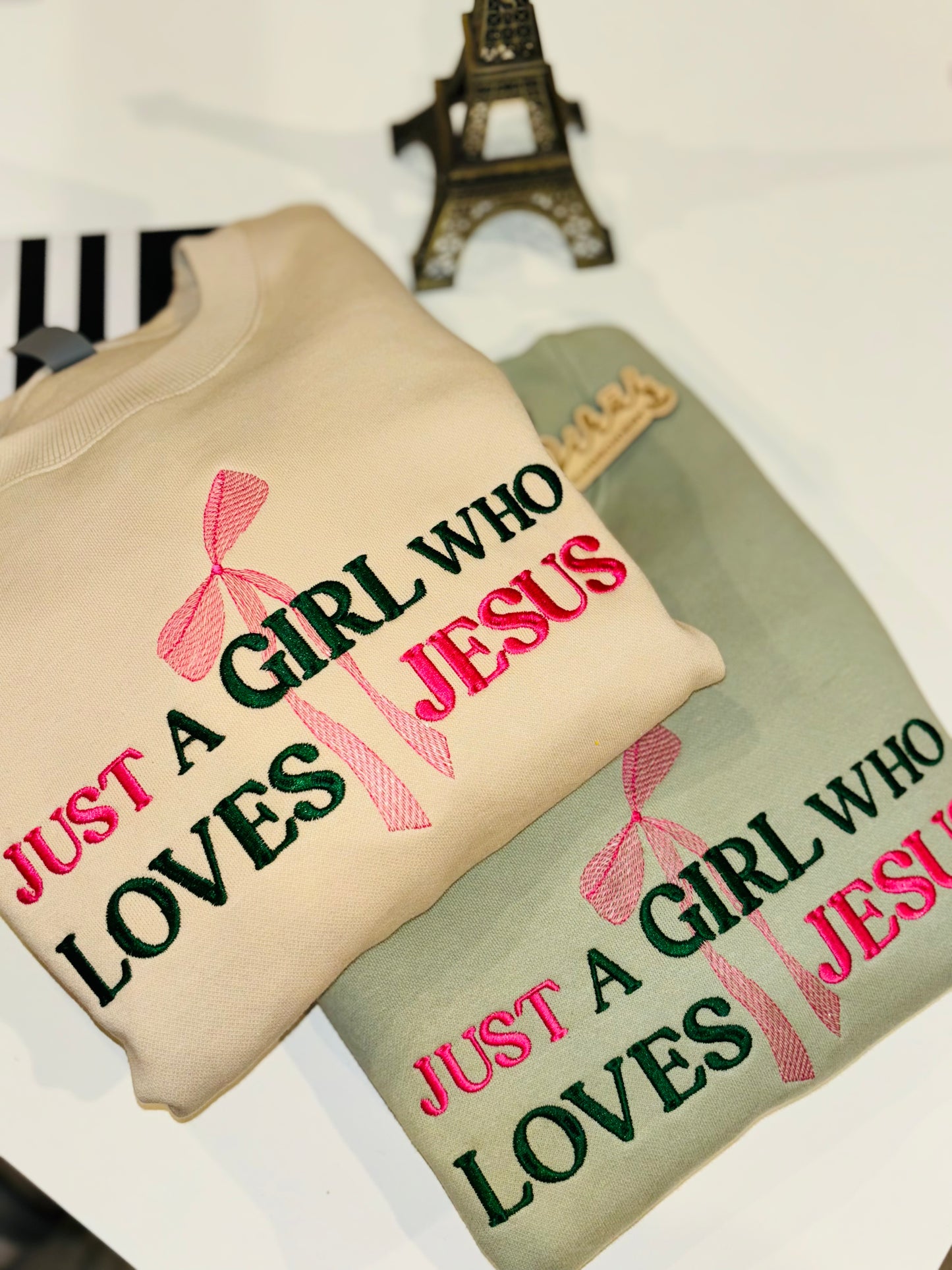 JUST A GIRL WHO LOVES JESUS SWEATSHIRT