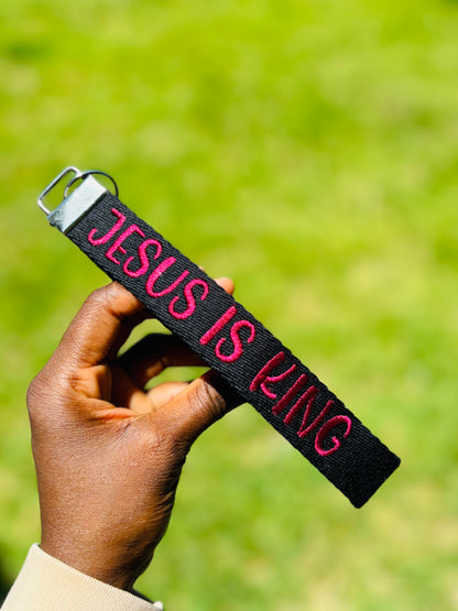 JESUS IS KING WRISTLET KEYCHAIN