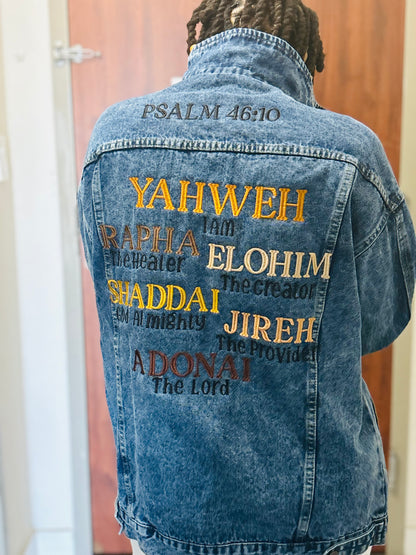 Names of God Oversized Jean Jacket (Ladies)