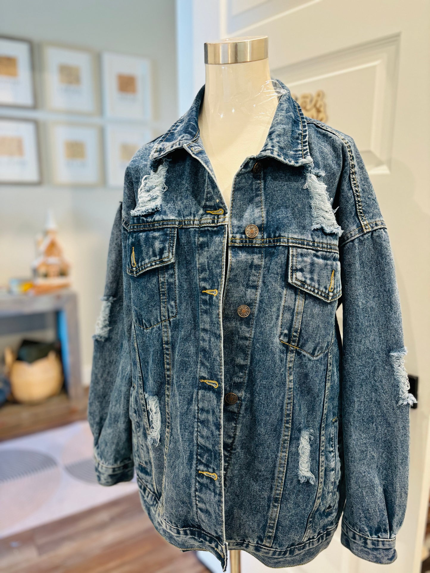 NAMES OF GOD OVERSIZED JEAN JACKET (LADIES)