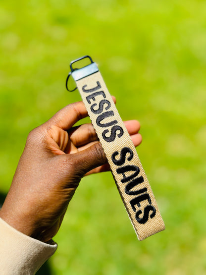 JESUS SAVES WRISTLET KEYCHAIN