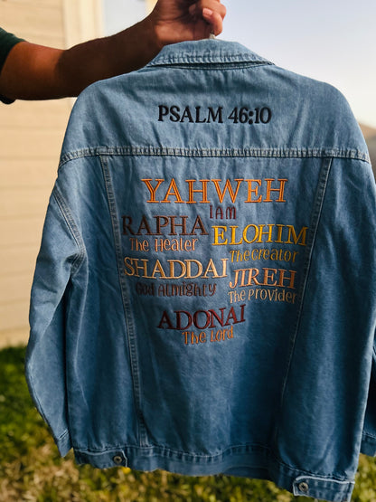 Names of God Oversized Jean Jacket (Ladies)