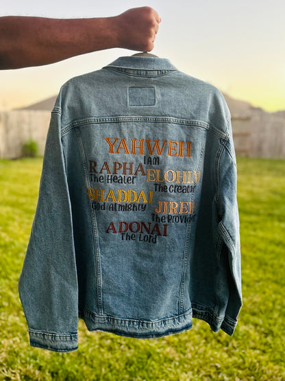 Names of God Oversized Jean Jacket (Men)