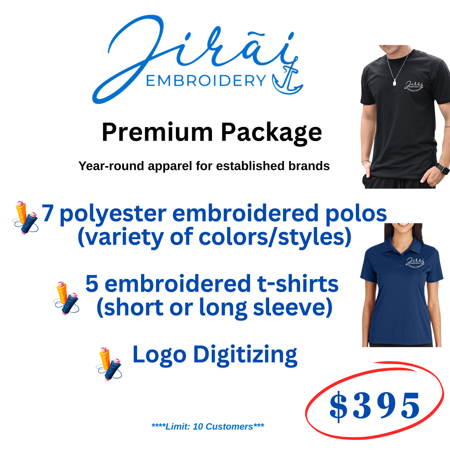 CUSTOM BUSINESS LOGO EMBROIDERY