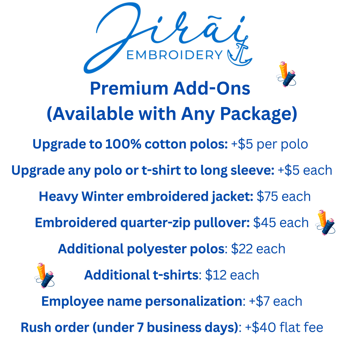 CUSTOM BUSINESS LOGO ADD-ONS