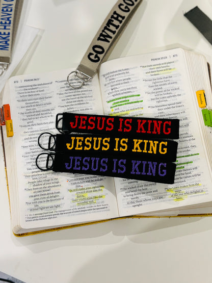 JESUS IS KING WRISTLET KEYCHAIN