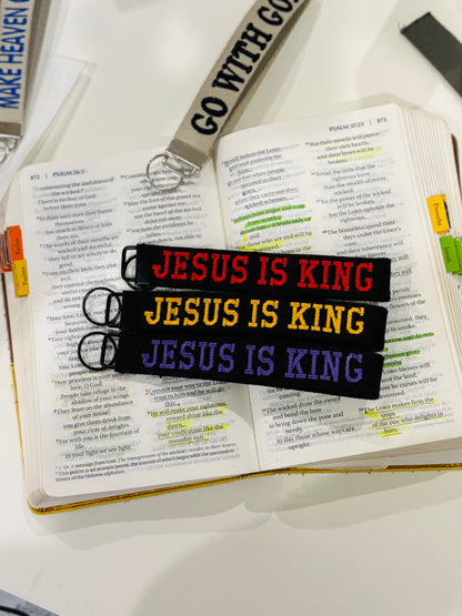 JESUS IS KING WRISTLET KEYCHAIN