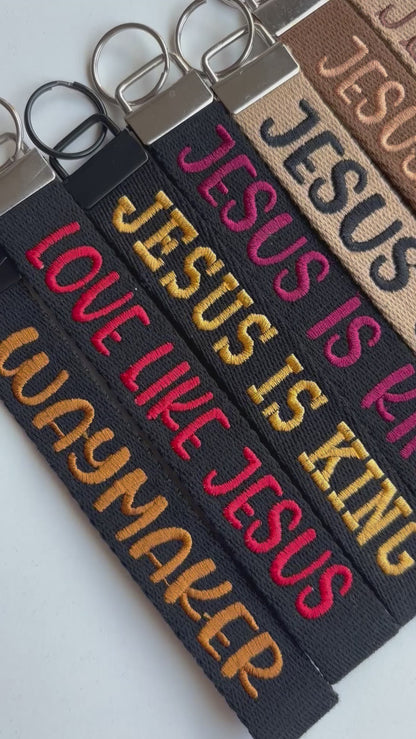 JESUS IS KING WRISTLET KEYCHAIN