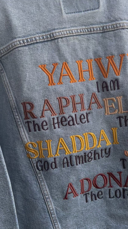 Names of God Oversized Jean Jacket (Ladies)